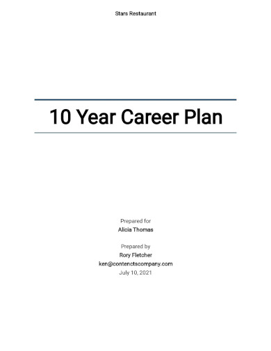 10 Year Career Plan Template