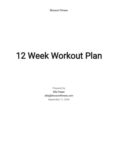 12 Week Workout Plan Template