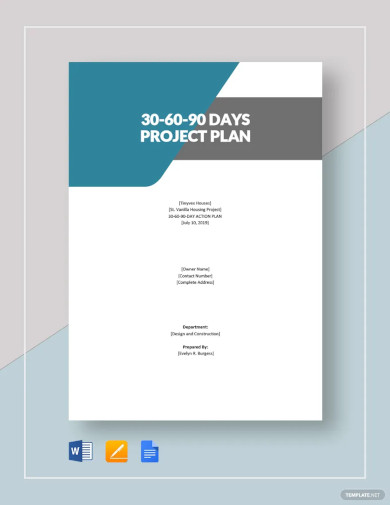 30 60 90 Day Project Plan Template