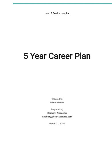 5 Year Career Plan Template