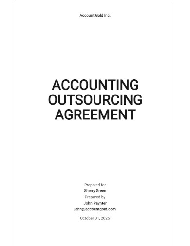 Accounting Outsourcing Agreement Template