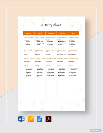 Activity Sheet Template