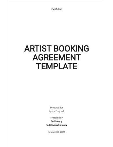 Artist Booking Agreement Template