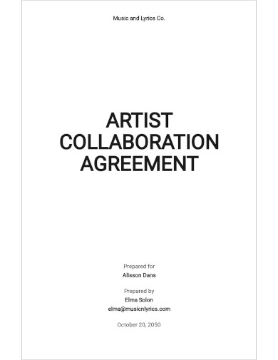 Artist Collaboration Agreement Template