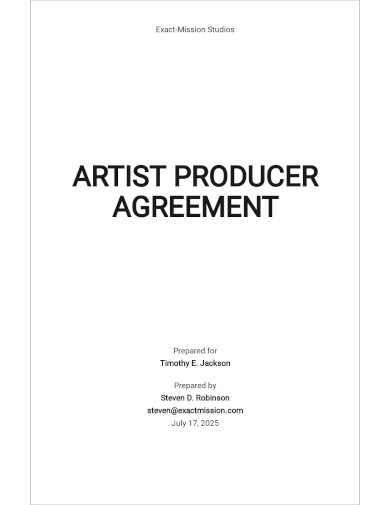 Artist Producer Agreement Template