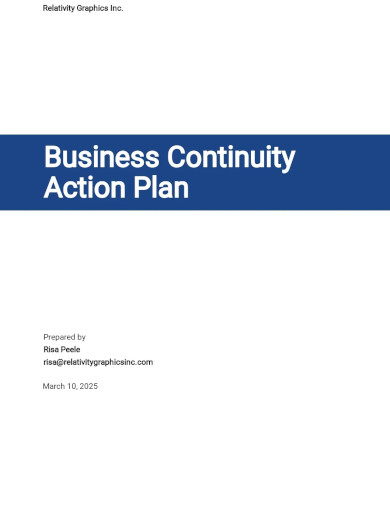 Business Continuity Action Plan Template