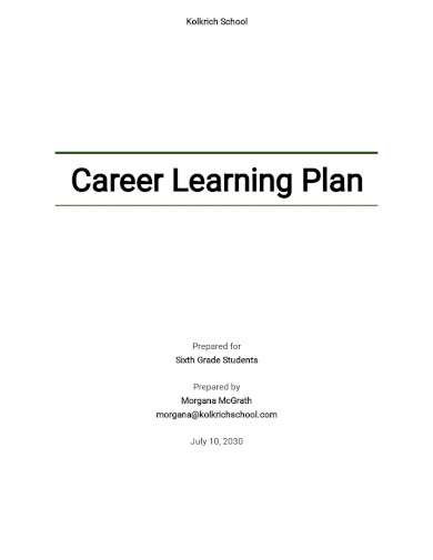 Career Learning Plan Template