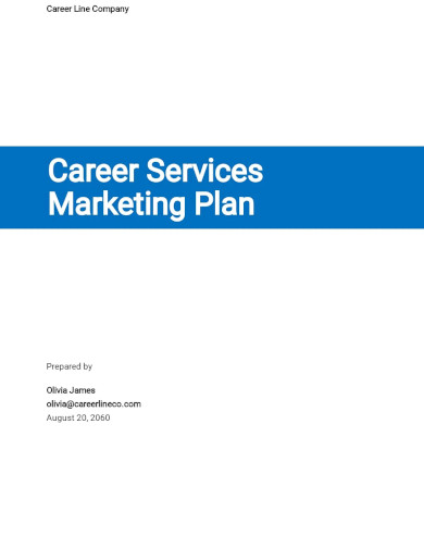 Career Services Marketing Plan Template
