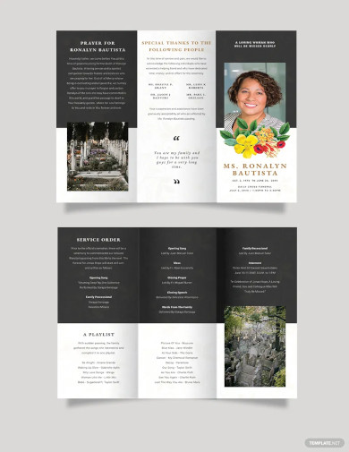 Christian Eulogy Funeral Tri Fold Brochure Template