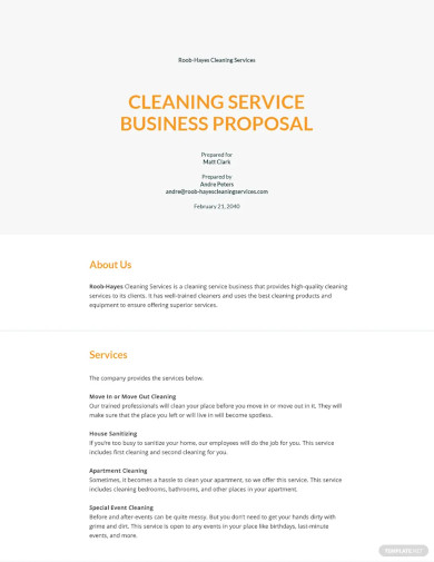 Cleaning Service Business Proposal Template