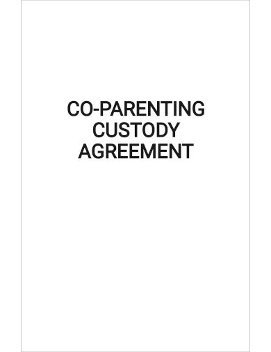 Co Parenting Custody Agreement Template