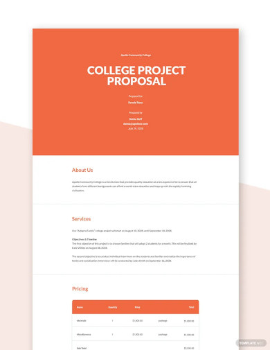 College Project Proposal Template
