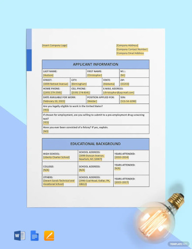 Construction Application Form Template