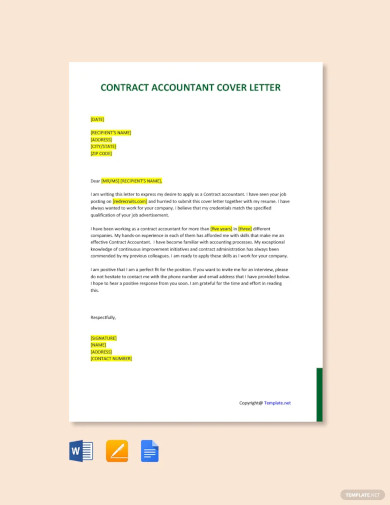 Contract Accountant Cover Letter Template