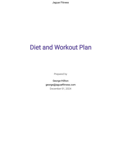 Diet and Workout Plan Template