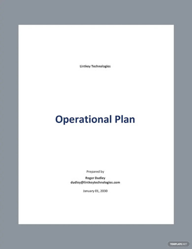 Editable Simple Operational Plan Template