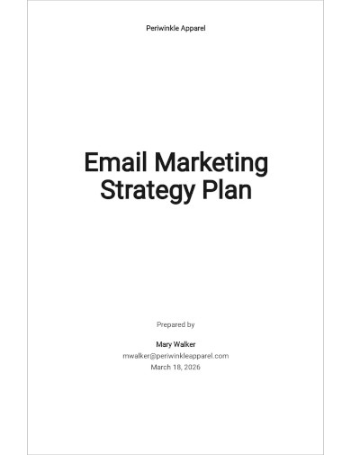 Email Marketing Strategy Plan Template