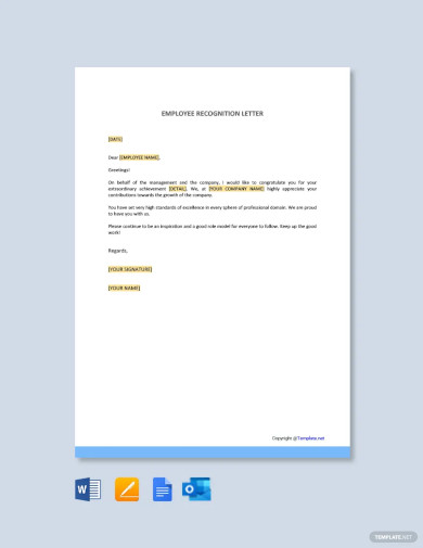 Employee Recognition Letter Template