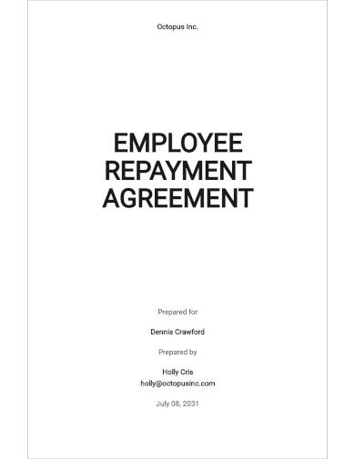 Employee Repayment Agreement Template