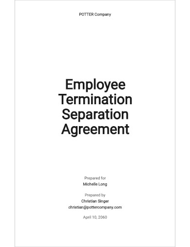 Employee Termination Separation Agreement Template