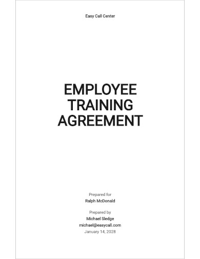 Employee Training Agreement Template