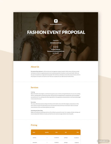 Fashion Event Proposal Template