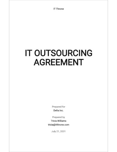 IT Outsourcing Agreement Template