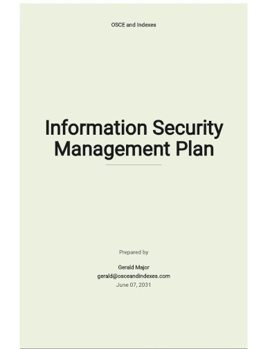Information Security Management Plan Template