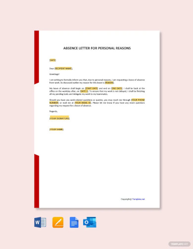 Leave of Absence Letter for Personal Reasons Template