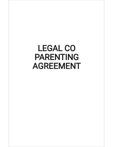Legal Co Parenting Agreement Template