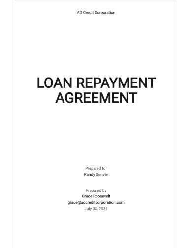 Loan Repayment Agreement Template