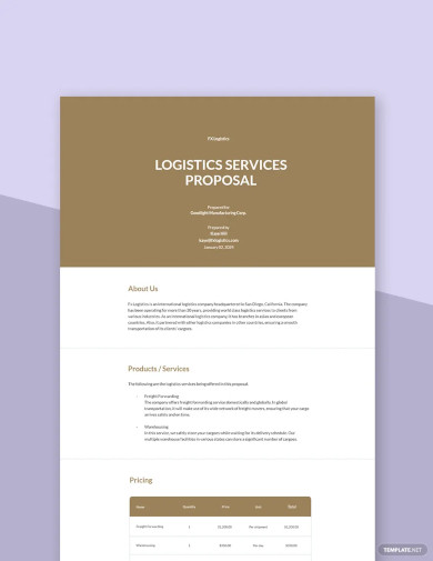 Logistics Services Proposal Template