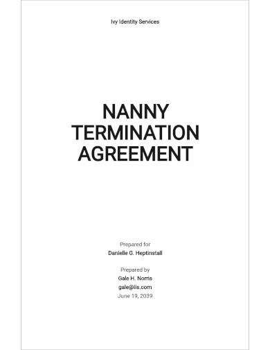 Nanny Termination Agreement Template