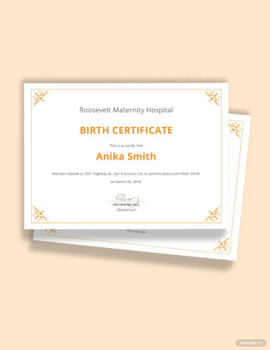 Official Birth Certificate