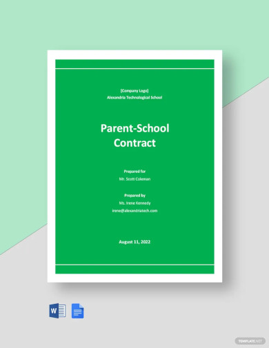 Parent School Contract Template