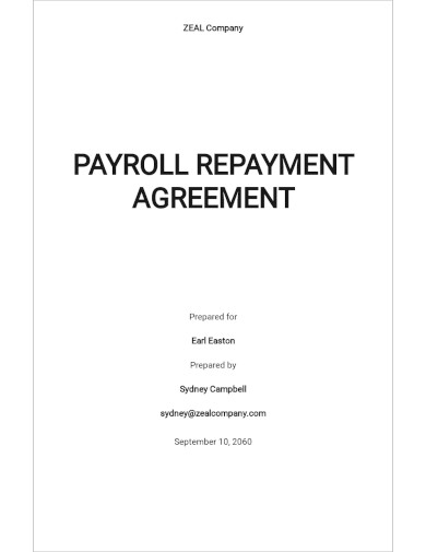 Payroll Repayment Agreement Template