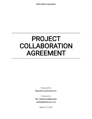 Project Collaboration Agreement Template