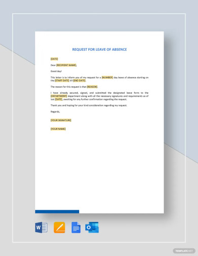 Request For Leave Of Absence Template