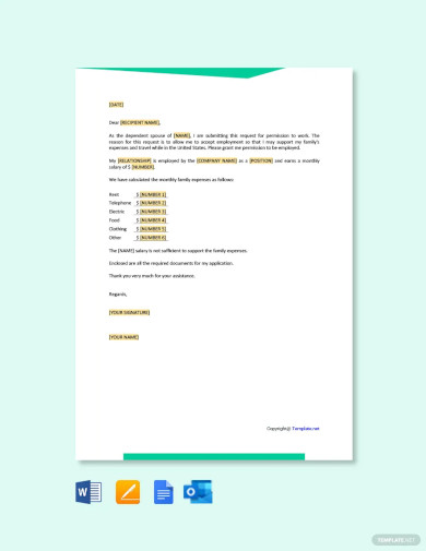 Request for Work Authorization Letter Template