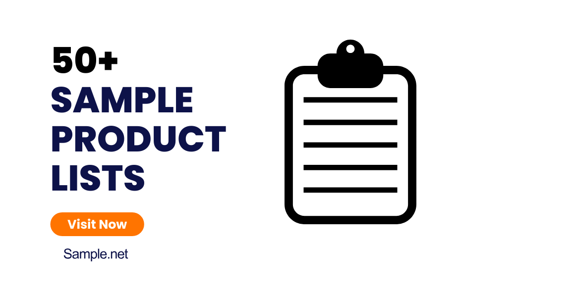sample product lists 
