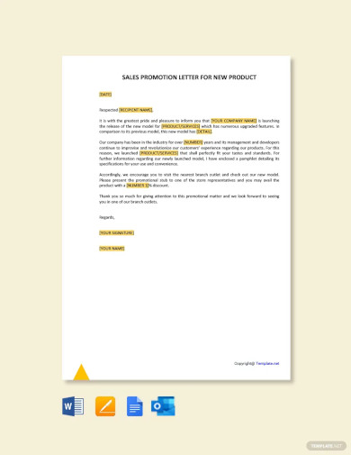 Sales Promotion Letter for New Product Template