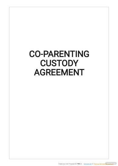 Sample Co Parenting Agreement Template