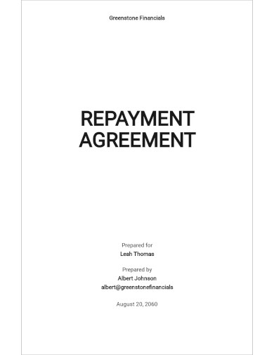 Sample Repayment Agreement Template