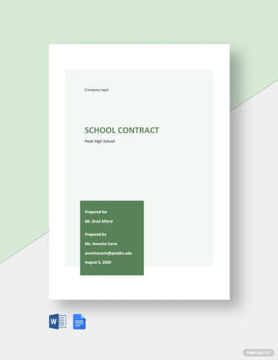 Sample School Contract Template