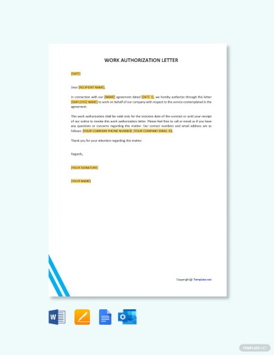 Sample Work Authorization Letter Template