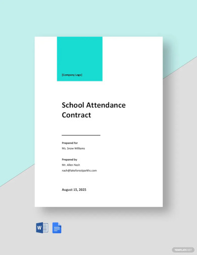 School Attendance Contract Template
