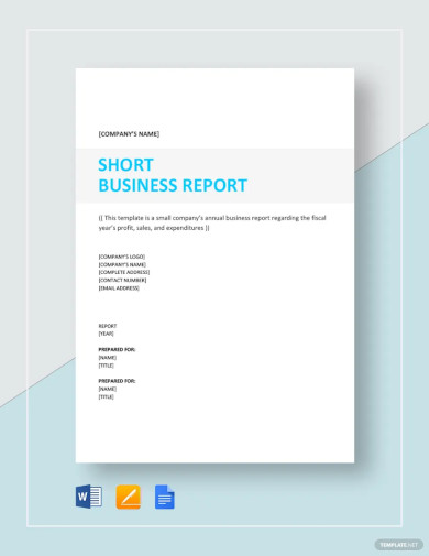 Short Business Report Sample Template