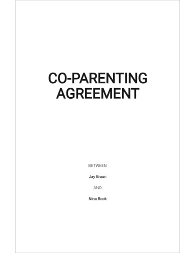 Simple Co Parenting Agreement Template