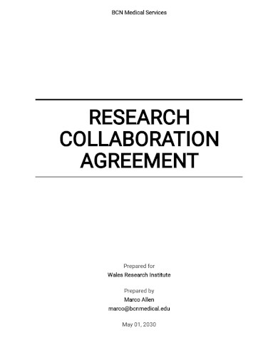 Simple Research Collaboration Agreement Template