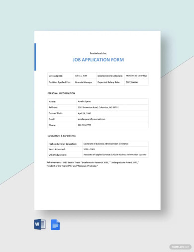 Startup Application Form Template